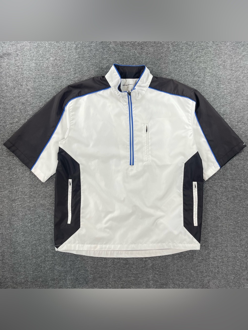 Tommy Armour Windbreaker Jacket Mens L White Half Zip Golf Performance Light